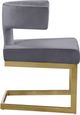 Meridian Furniture Alexandra Grey/Gold Velvet Dining Chair-2