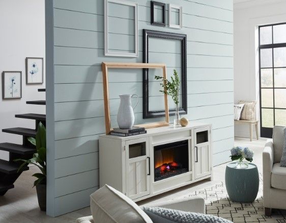 aspenhome® Finnegan White 68" Fireplace Console-2