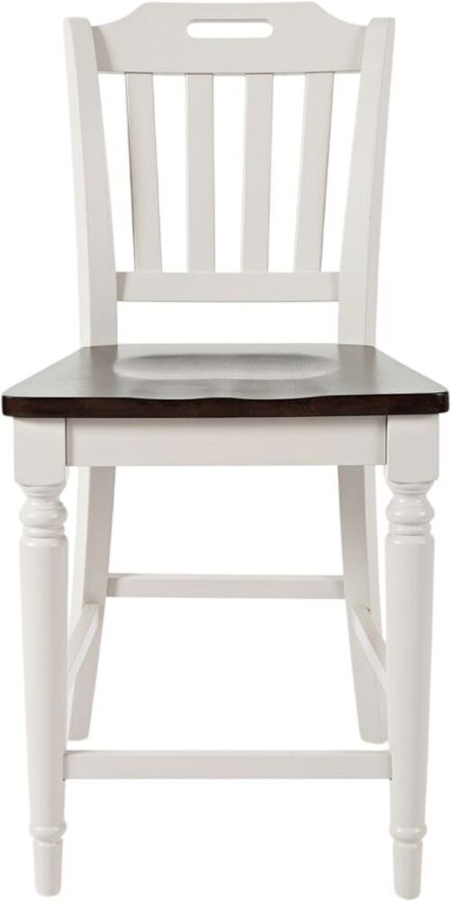 Jofran Inc. Orchard Park Brown/Light Gray Slatback Counter Stool-2