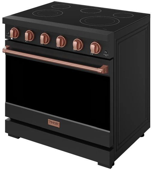 Thor Kitchen® Gordon Ramsay 36" Black/Rose Gold Freestanding Pro Style Electric Range-3