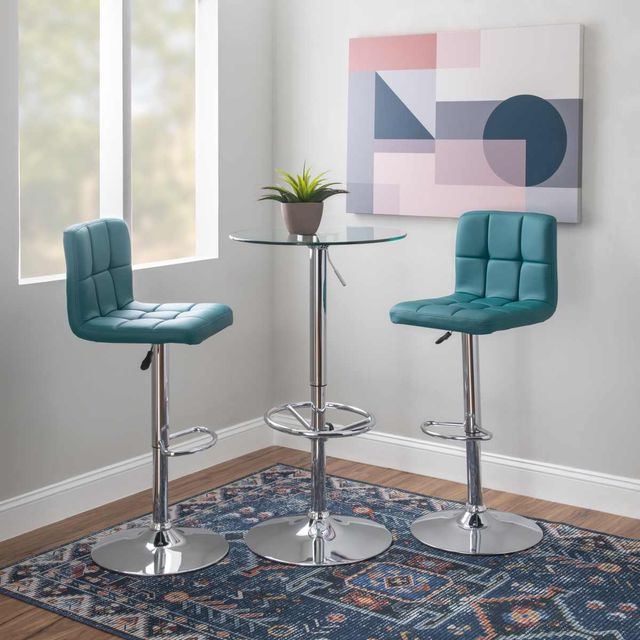 Powell® Jenna 3-Piece Chrome/Teal Pub Set-3