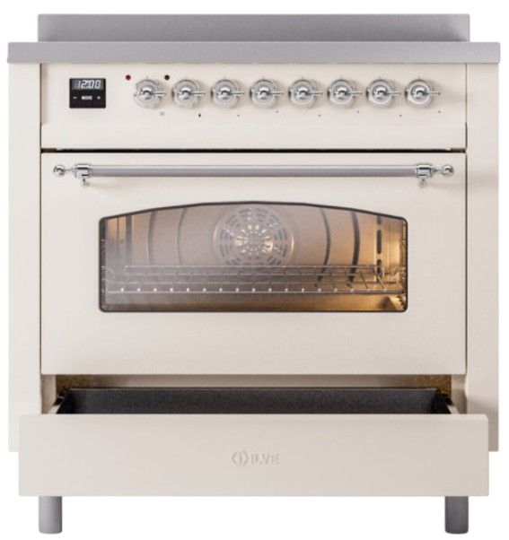 Ilve® Nostalgie II Series 36" Antique White Pro Style Induction Range-3