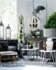 A & B Home Classic Vintage Matte Black/White Round Nine-Light Chandelier-4