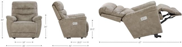 La-Z-Boy® Joshua Granite Power Wall Recliner with Headrest and Lumbar-4