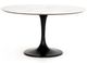 Four Hands Powell White 55" Dining Table with Black Base-0