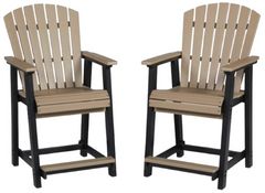 Signature Design by Ashley® Fairen Trail 2-Piece Black/Driftwood Outdoor Counter Stool Set