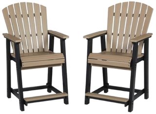 Signature Design by Ashley® Fairen Trail 2-Piece Black/Driftwood Outdoor Counter Stool Set