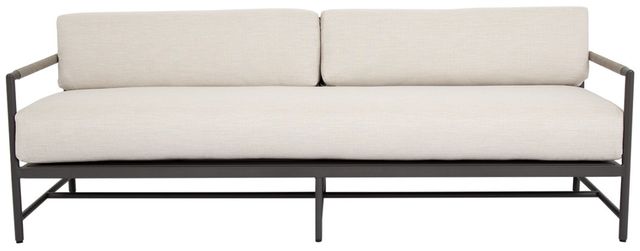 Sunset West Pietra Stone Gray Aluminum/Olefin Rope Outdoor Sofa with Echo Ash Cushion-1
