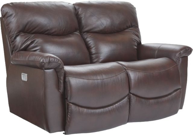 La-Z-Boy® James Walnut Leather Power Reclining Loveseat with Headrest