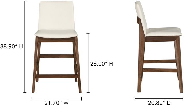 Moe's Home Collection Deco White 22" Counter Stool-2