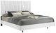 New Classic® Home Furnishings Europa Glossy White Queen Panel Bed with Nightstand-3