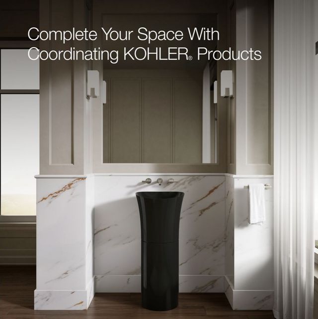 Kohler Veil™ Black 12.25" Pedestal Bathroom Sink-4