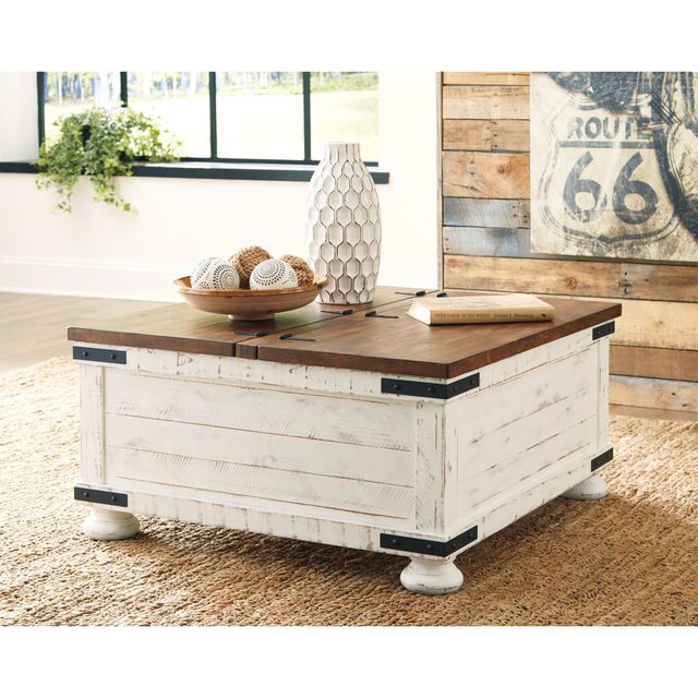 Signature Design by Ashley® Wystfield 3-Piece White/Brown Living Room Table Set-3