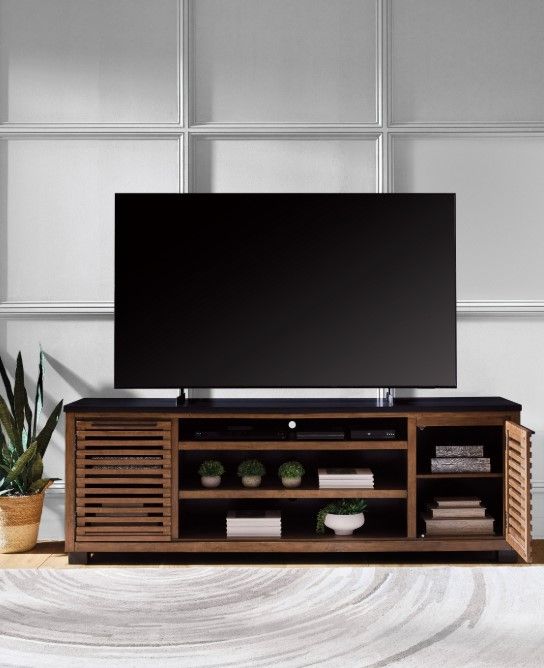 Signature Design by Ashley® Kallari Black/Warm Brown XL TV Stand with Fireplace Option-3
