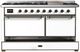 Ilve® Majestic III 60" White Pro Style Dual Fuel Liquid Propane Range with Solid Door and Burnished Trim-2