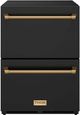 Thor Kitchen Gordon Ramsay Collection 3.4 Cu. Ft. Anti-Fingerprint Black Under the Counter Freezer Drawer with Bronze Handle-0