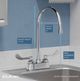Elkay Chrome 4" Centerset Exposed Deck Faucet with 8" Gooseneck Spout and 4" Wristblade Handles-2