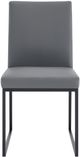 Armen Living Trevor 2-Piece Gray/Matte Black Dining Side Chair Set-4