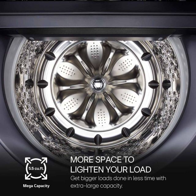 LG 5.5 Cu. Ft. Matte Black Top Load Washer -6