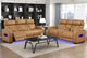 Homelegance® Fairway Brown Double Power Reclining Sofa with Drop-Down Console-1