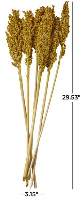 Deco Marche Yellow Dried Plant Corn Maze Grass Natural Foliage with Long Stems-2