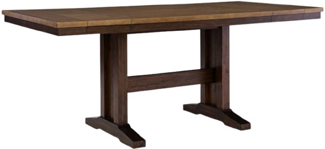Signature Design by Ashley® Anixburg Light Brown Counter Extendable Dining Table with Dark Brown Base-0