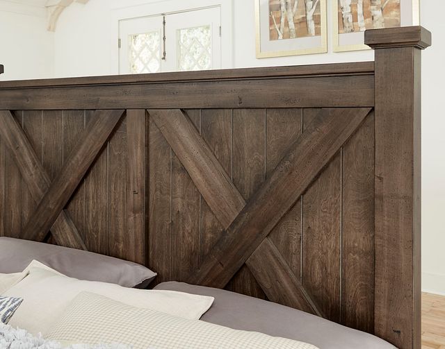 Vaughan Bassett Artisan & Post Collection Cool Rustic Mink X Queen Poster Bed-1