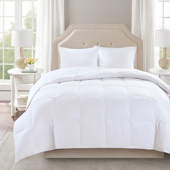 Olliix True North by Sleep Philosophy White Full/Queen Level 2 Cotton Sateen White Down Comforter-0