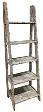 American Wholesale Furniture WLAD Barnwood Ladder Bookcase-0