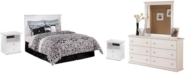 Signature Design by Ashley® Bostwick Shoals 4-Piece White Queen/Full Panel Bed Set-0