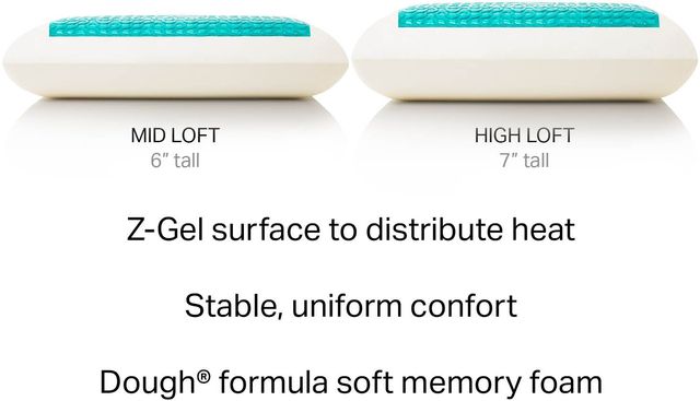 Malouf® Z Dough® + Z™ Gel Mid Loft Plush Pillow-3