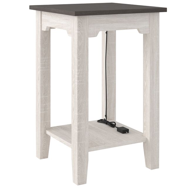 Signature Design by Ashley® Dorrinson Gray Chairside End Table ith Antique White Base-1