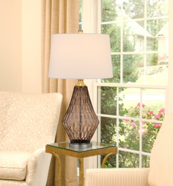 Cal® Lighting & Accessories Conover Smoky Table Lamp-2