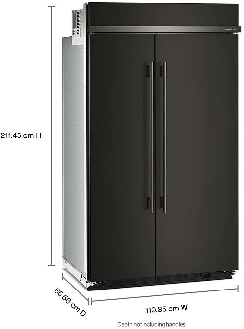 KitchenAid® 48" 30 Cu. Ft. Black Ore Built In Side-by-Side Refrigerator with Platinum Interior-3