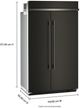 KitchenAid® 48" 30 Cu. Ft. Black Ore Built In Side-by-Side Refrigerator with Platinum Interior-3