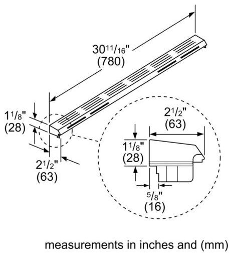 Bosch® 30.69" Island Trim Accessory for Dual Fuel Slide-1