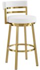 Armen Living Madrid Gold/White Swivel Bar Stool-0