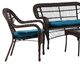 Furniture of America® Oliveri 4-Piece Brown/Dark Teal Fabric/Rattan Conversational Set-1