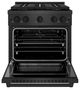 ZLINE Paramount 30" 4.2 Cu. Ft. Black Satin Stainless Steel Gas Range with 4 Burner DuoPro™ Cooktop and Convection Gas Oven with Black Matte Accent-1