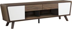 Coaster® Alvin Dark Walnut/Glossy White 2-Drawer TV Console