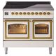 Ilve® Nostalgie II Noblesse 40'' Antique White Pro Style Induction Range with Brass Trim-0