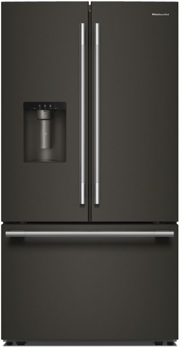 KitchenAid® 36" 30.5 Cu. Ft. Black Ore French Door Refrigerator with Exterior Water and Ice DIspenser-0
