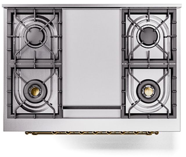 Ilve® Nostalgie II Series 36" Burgundy Pro Style Dual Fuel Range-2