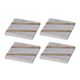 A & B Home 4-Piece Gold/White Coaster Set-0