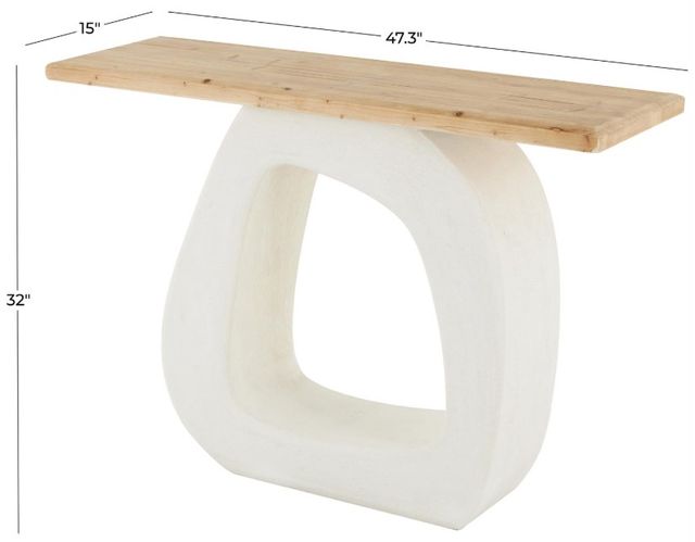 Deco Marche Brown Console Table with White Base-1