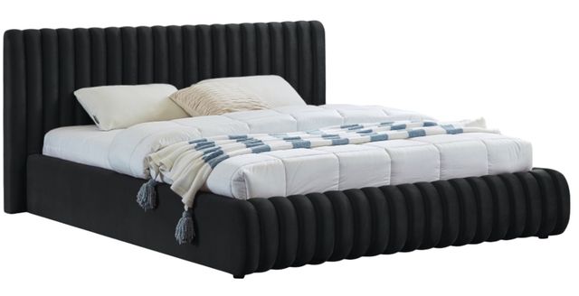 Meridian Furniture Nico Black Velvet Full Upholstered Panel Bed-0