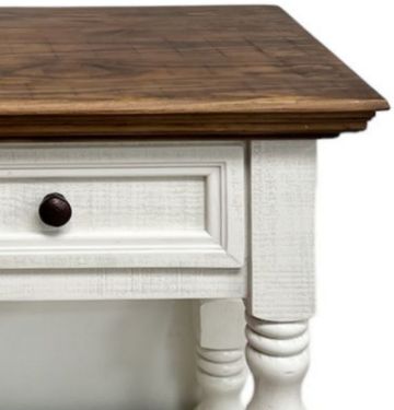 Million Dollar Rustic Mountain Lake Frosted White Nightstand -1