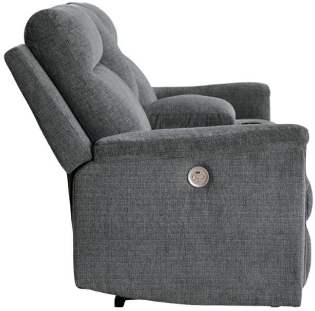 Signature Design by Ashley® Barnsana Gravel Power Reclining Loveseat with Console-3
