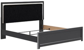 Signature Design by Ashley® Zuraleus Black Upholstered Queen Panel Headboard-2