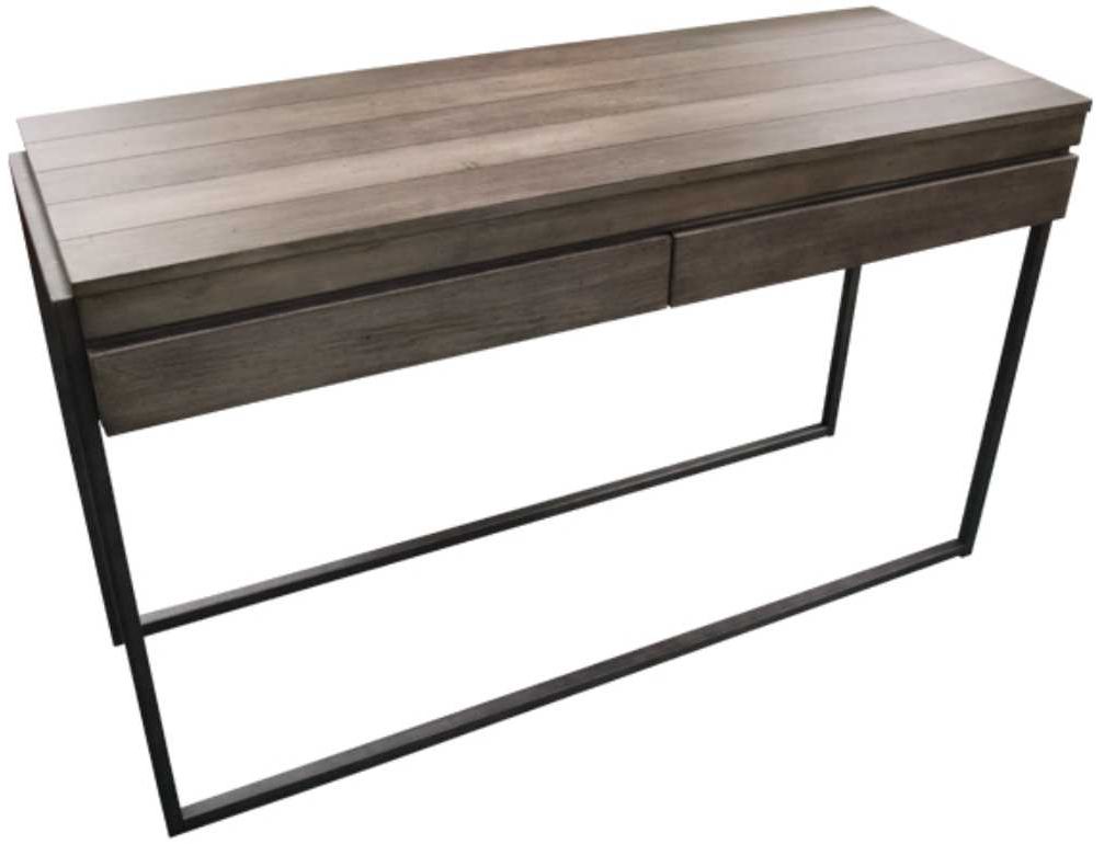 American Wholesale Furniture Noah Grey Sofa Table with Black Base